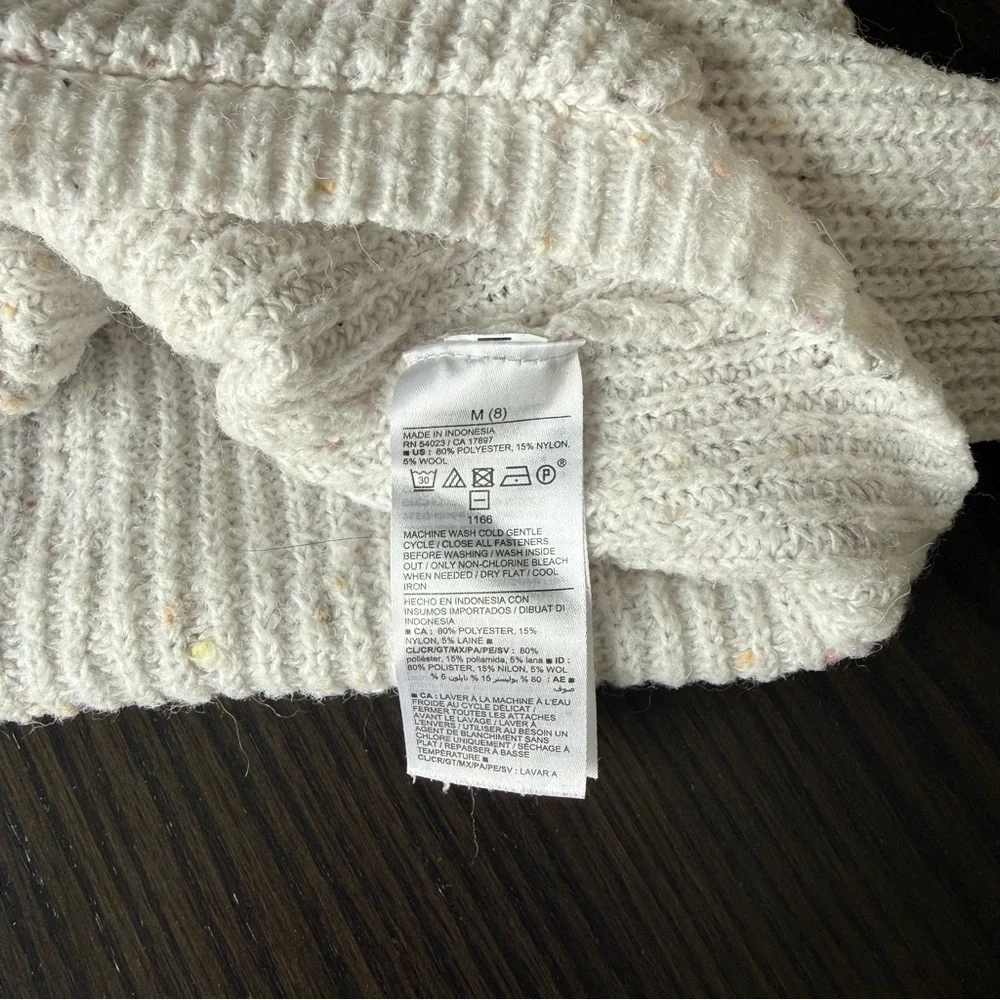Old Navy Cream Button-Up Cardigan Girls Medium (8)